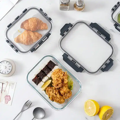 Set de 12 Recipientes de Vidrio Herméticos Resistentes