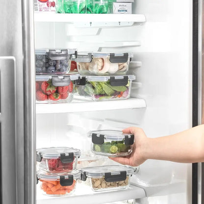 Set de 12 Recipientes de Vidrio Herméticos Resistentes